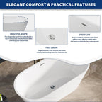 Sarlai Modern Oval White Acrylic Freestanding Bathtub
