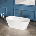 Sarlai Modern Oval White Acrylic Freestanding Bathtub