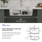 Sarlai 30in Under Counter White Granite Composite Quartz Single Bowl Workstation Kitchen Sink