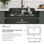 Sarlai 33in Drop In Matte Black Single Bowl Granite Quartz Composite Kitchen Sink