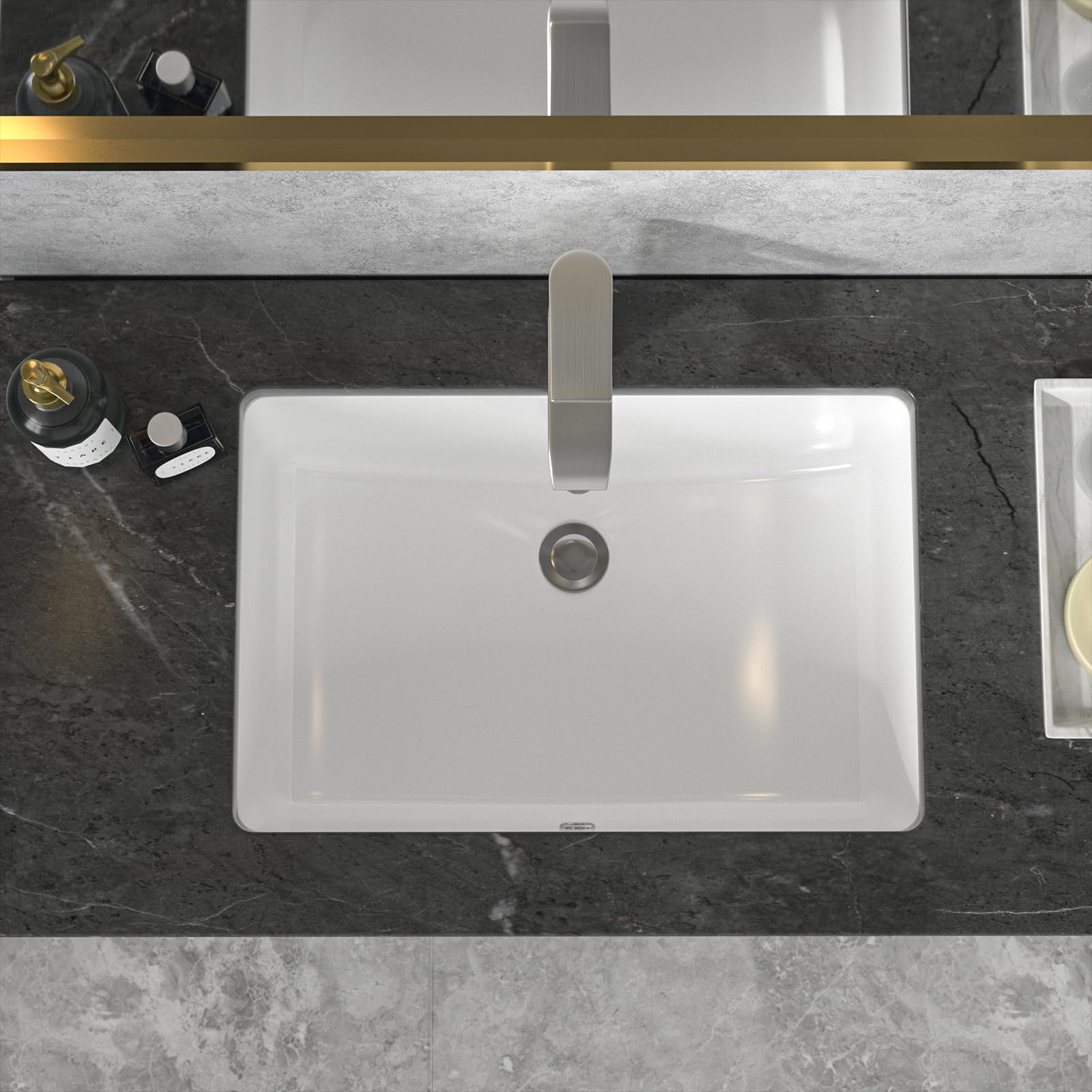 Sarlai 21'' x 14'' White Ceramic Undermount Rectangular Bathroom Sink