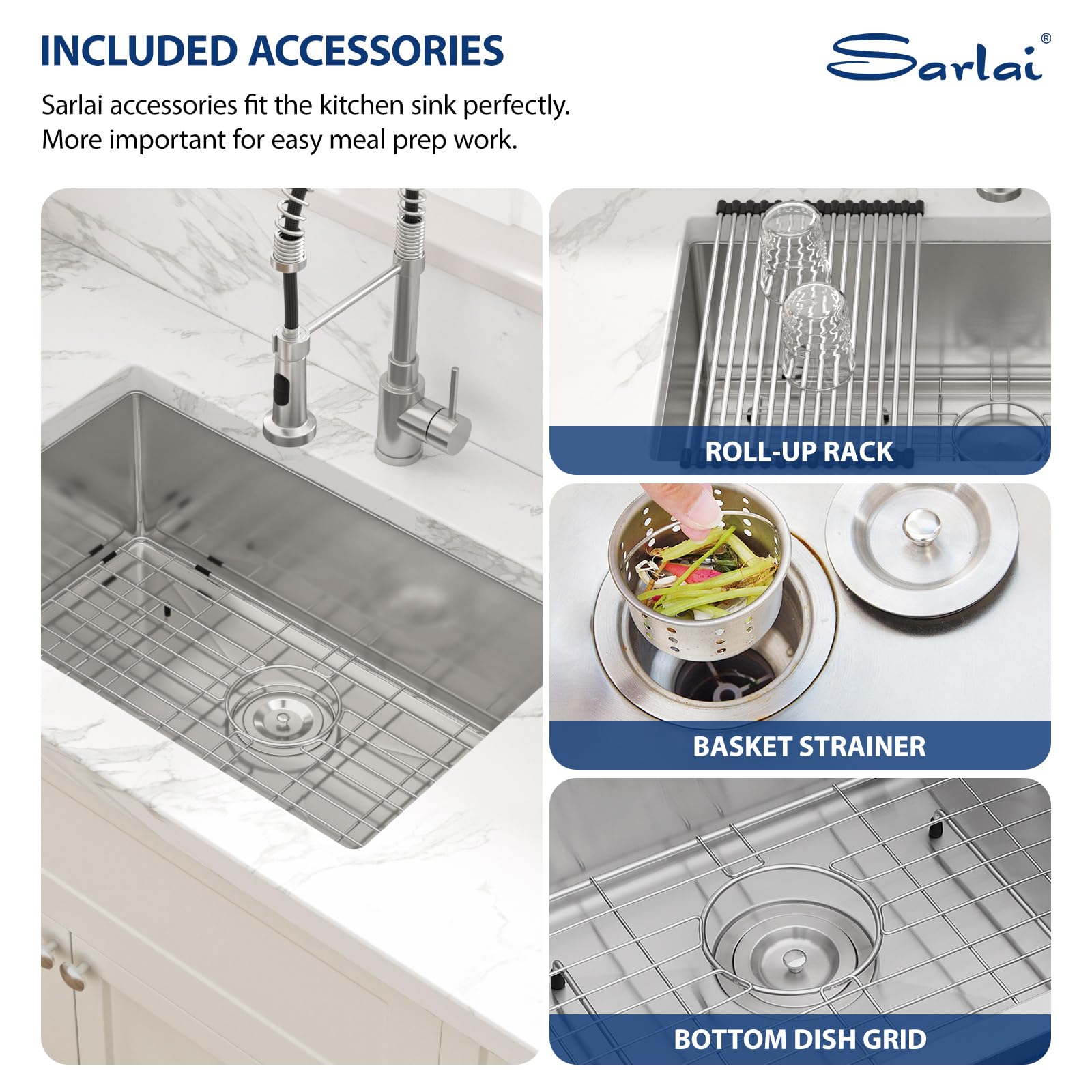 Sarlai 27'' x 18'' Stainless Steel Single Bowl Undermount Kitchen Sink