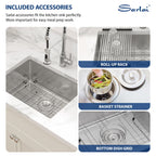 Sarlai 23'' x 18'' Stainless Steel Undermount Single Bowl Kitchen Sink