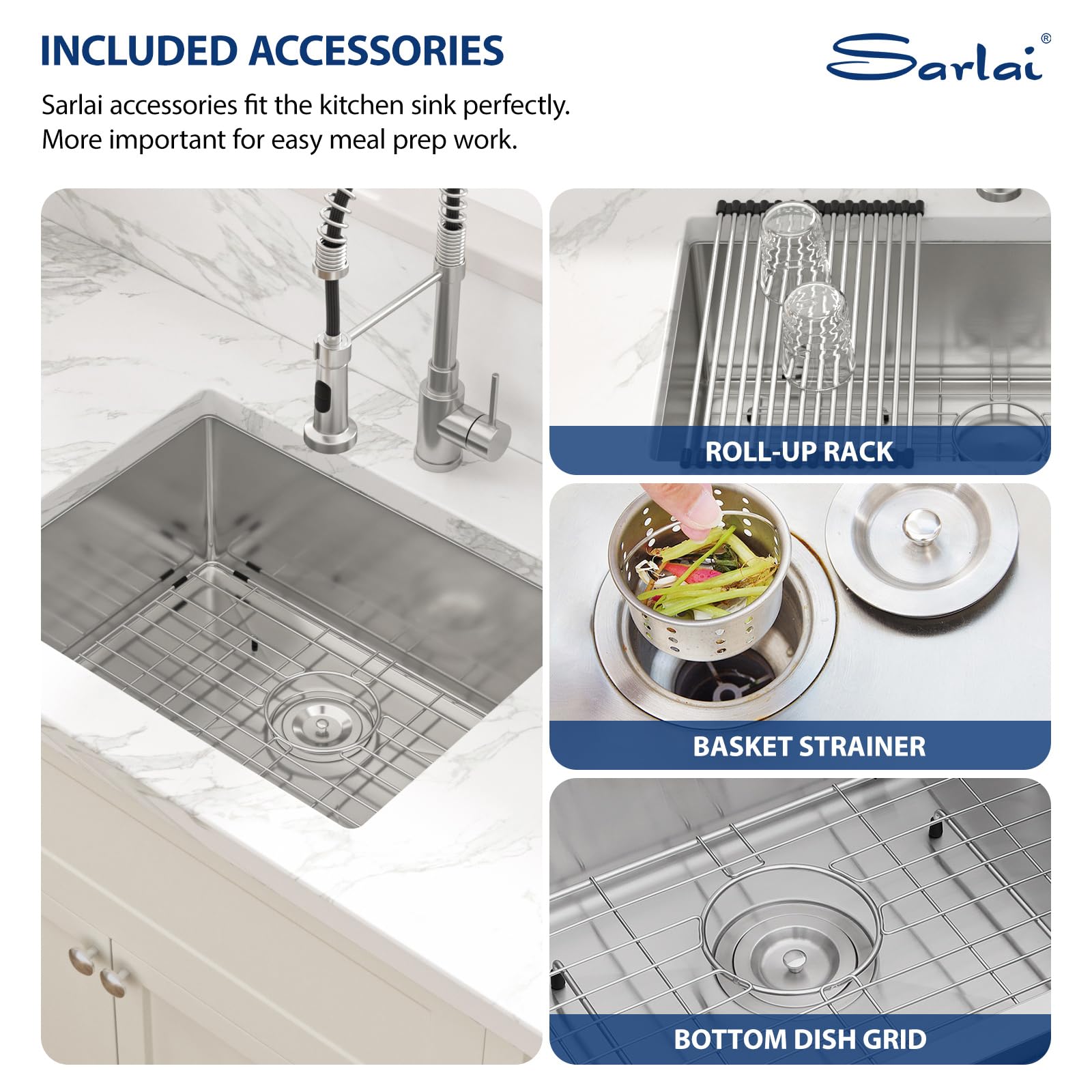 Sarlai 23'' x 18'' Stainless Steel Undermount Single Bowl Kitchen Sink