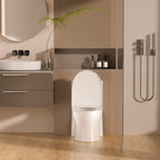 Sarlai One Piece Elongated ADA Height 17.3'' Comfort Chair Toilet, Dual Flush 1.1/1.6 GPF White Ceramic, 12'' Rough-In