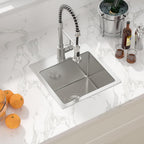 Sarlai 15in Topmount Single Bowl Stainless Steel Bar Sink
