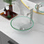 Sarlai 16.5''x16.5'' Transparent Round Tempered Glass Bathroom Vessel Sink, Countertop Basin with Faucet & Pop-up Drain Combo