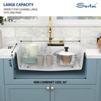 Sarlai 33'' x 22'' Quartz Waterfall Single Bowl Drop-in Workstation Kitchen Sink