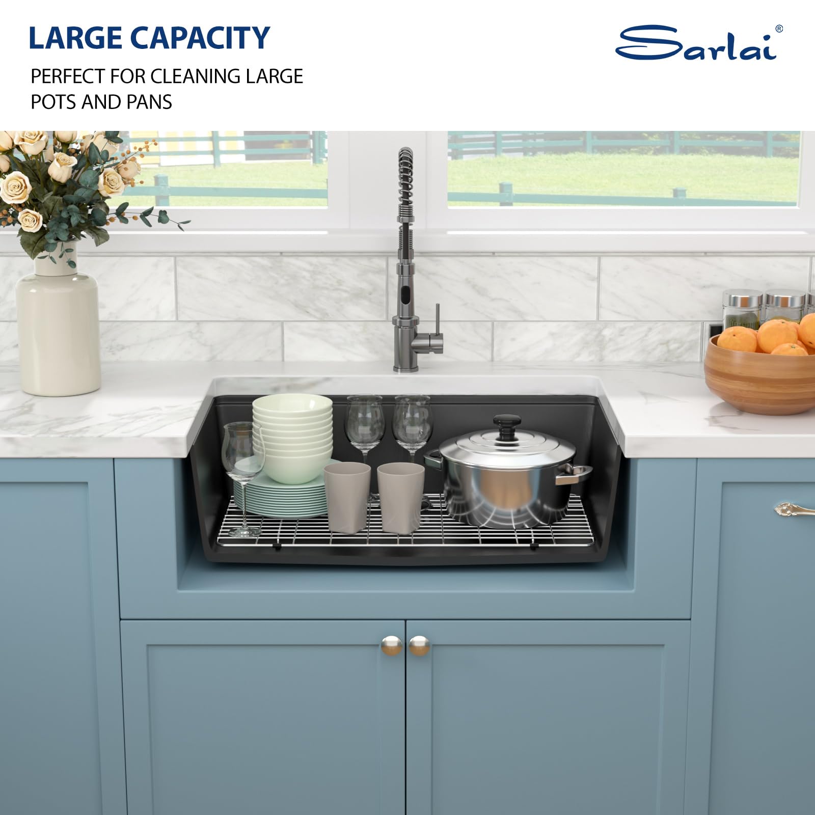 Sarlai 32'' x 19'' Granite Composite Single Bowl Workstation Kitchen Sink