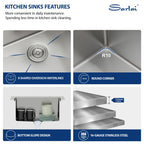 Sarlai 21'' Stainless Steel Drop-in Single Bowl Workstation Outdoor Sink