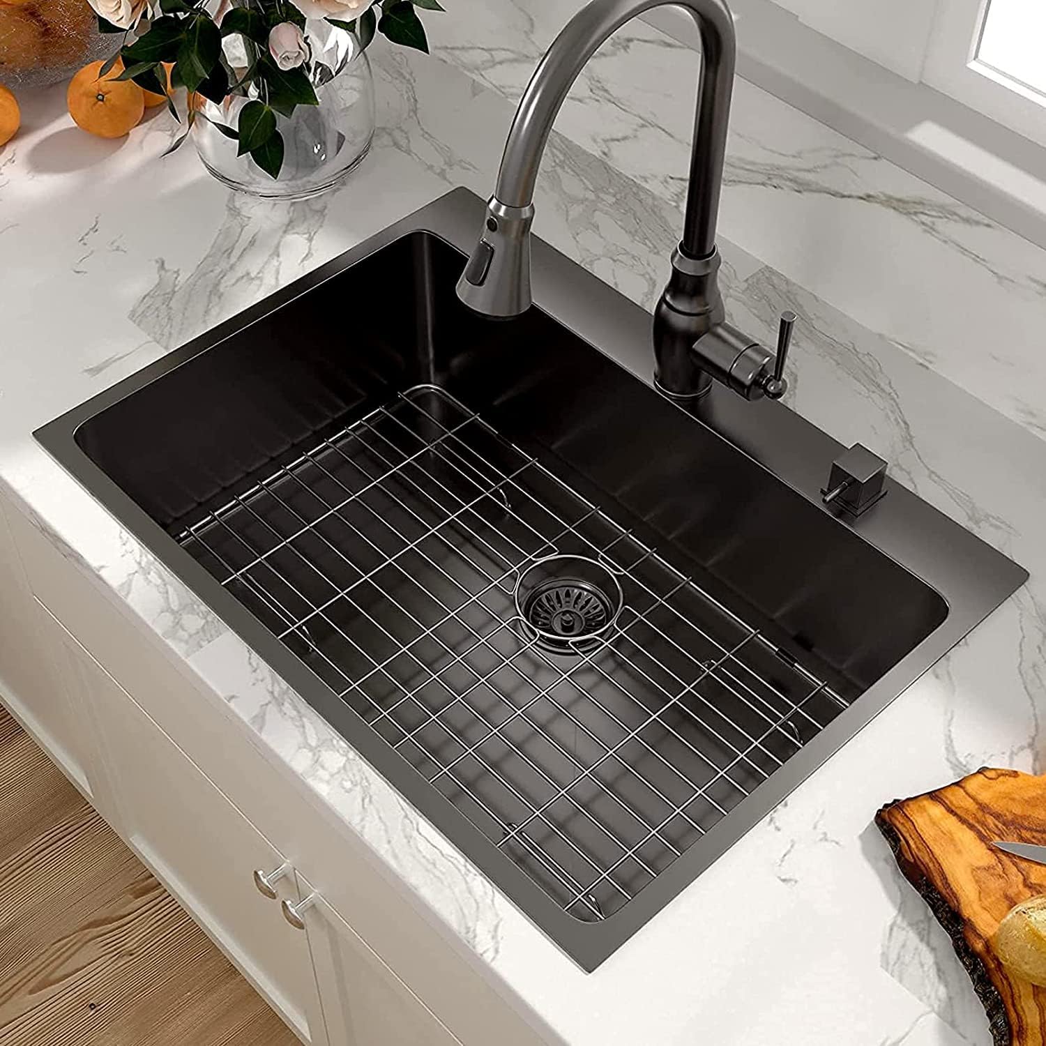 Sarlai 30in Single Bowl Topmount Stainless Steel Kitchen Sink