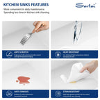 Sarlai 33''x20'' White Fireclay Farmhouse Kitchen Sink, Apron Front Single Bowl Undermount Workstation Ceramic Farm Sink with Complete Accessories