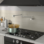 Sarlai Stainless Steel Two Handles Wall Mount Folding Stretchable Kitchen Faucet