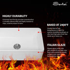 Sarlai 30'' x 18'' Ceramic White Apron Front Fireclay Farmhouse Sink