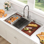 Sarlai 36in Drop In Single Bowl Stainless Steel Workstation Kitchen Sink