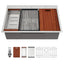 Sarlai 33'' x 22'' Single Bowl Drop In Stainless Steel Workstation Kitchen Sink