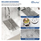 Sarlai 12''x18''x8'' Undermount Single Bowl Stainless Steel Bar Sink