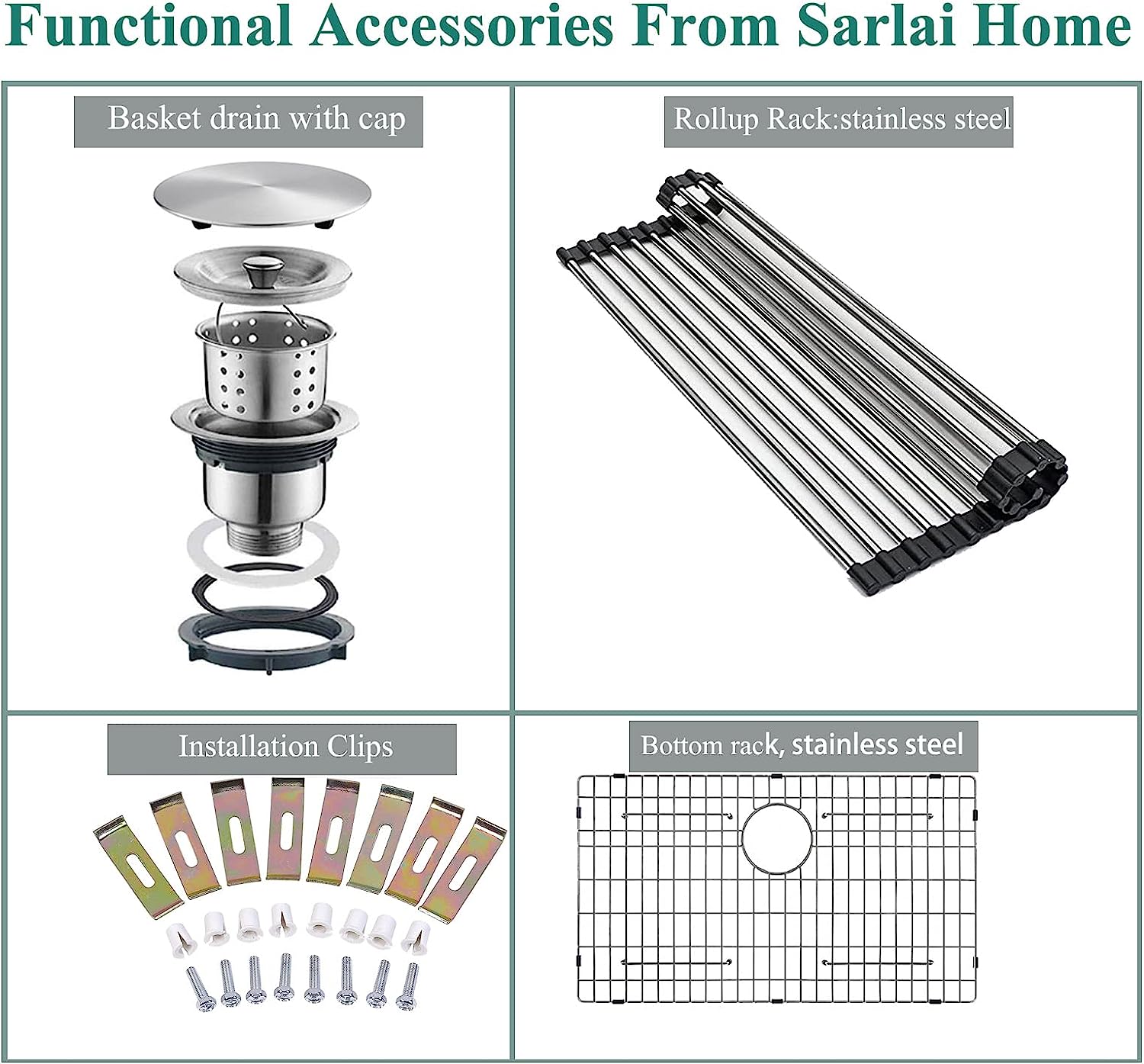 Sarlai 13in Undermount Single Bowl Stainless Steel Bar Sink