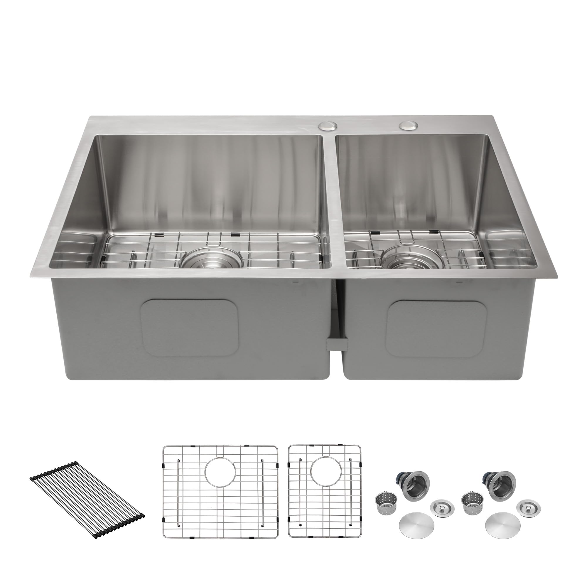 Sarlai 33'' ¡Á 22'' Stainless Steel Double Bowl Drop-in Kitchen Sink