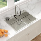 Sarlai 30''x22'' Deep Drop-In Stainless Steel Kitchen Sink, 16 Gauge Topmount Single Bowl with Cup Rinser, Soap Dispenser & Faucet