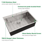 Sarlai 33'' x 22'' Drop In Double Ledges Design Workstation Kitchen Sink