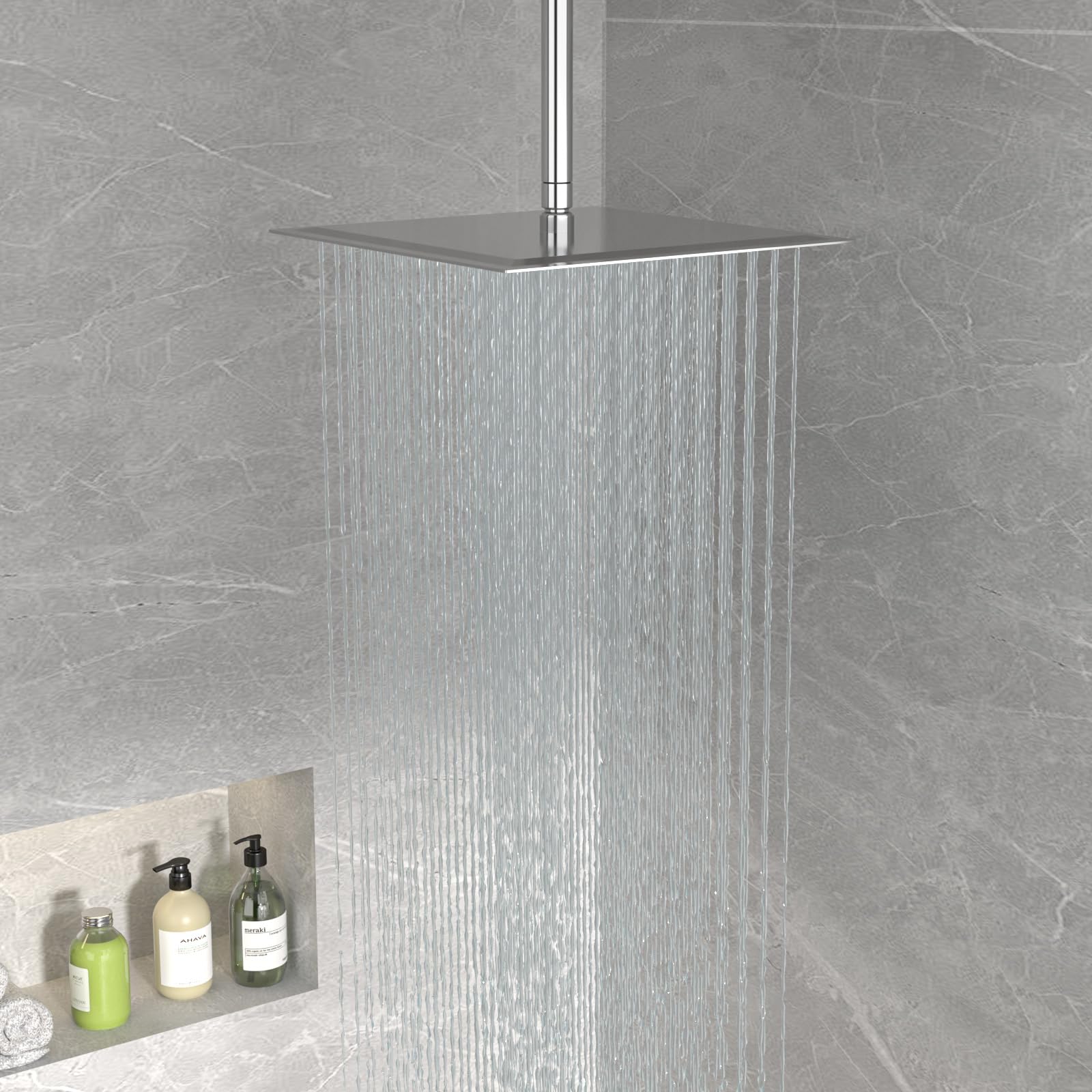 Sarlai 16'' Stainless Steel Square High-Pressure Rain Shower Head Secondary image