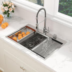 Sarlai 33'' x 22'' Topmount Double Bowl 60/40 Workstation Stainless Steel Kitchen Sink