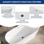 Sarlai Modern Oval White Acrylic Freestanding Bathtub