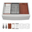 Sarlai 36in Double Bowl 50/50 Low Divide Apron Front Under Counter Stainless Steel Workstation Farmhouse Kitchen Sink
