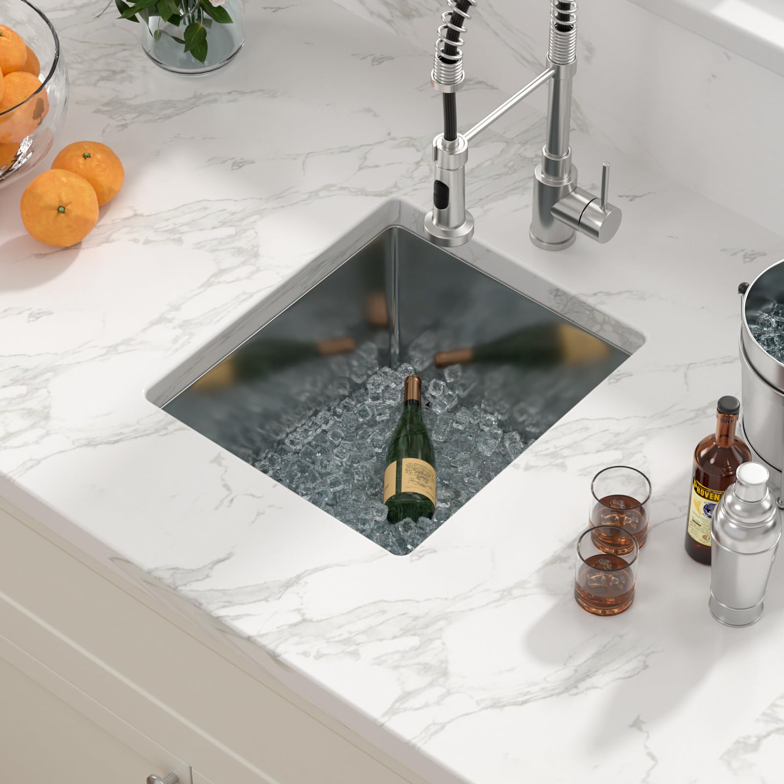Sarlai 14'' x 18'' Stainless Steel Single Bowl Undermount Bar Sink Secondary image