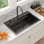 Sarlai 31'' Stainless Steel Single Bowl Topmount Waterfall Workstation Kitchen Sink