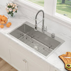 Sarlai 33in Drop In Single Bowl Stainless Steel Kitchen Sink