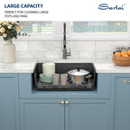 Sarlai 30'' x 19'' Granite Composite Single Bowl Undermount Black Workstation Kitchen Sink