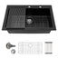 Sarlai 33in Drop In Matte Black Single Bowl Granite Quartz Composite Kitchen Sink