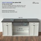 Sarlai 36in Undermount Double Bowl  60/40 Low Divide Workstation Stainless Steel Kitchen Sink