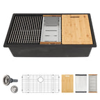 Sarlai 32'' x 19'' Granite Composite Single Bowl Workstation Kitchen Sink