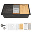 Sarlai 32'' x 19'' Granite Composite Single Bowl Workstation Kitchen Sink