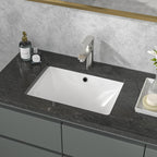Sarlai 18.5'' Pure White Porcelain Ceramic Rectangle Undermount Bathroom Sink