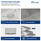 Sarlai 25'' x 22'' Stainless Steel Drop-in Single Bowl Laundry Deep Utility Sink