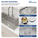 Sarlai 33in Drop In Single Bowl Stainless Steel Kitchen Sink