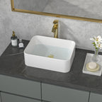 Sarlai 16'' x 12'' Ceramic Rectangular Drop-in Bathroom Vessel Sink