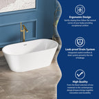 Sarlai Modern Oval White Acrylic Freestanding Bathtub