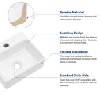 Sarlai Wall Mount Hung Small Vessel Sink - 13''x11'' Floating Vessel Sink Wall Mounted Small Bathroom Sinks Tiny Modern Rectangle Floating White Porcelain Ceramic Vanity Sink