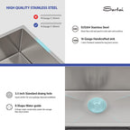 Sarlai 28'' Undermount Stainless Steel Single Bowl Kitchen Sink