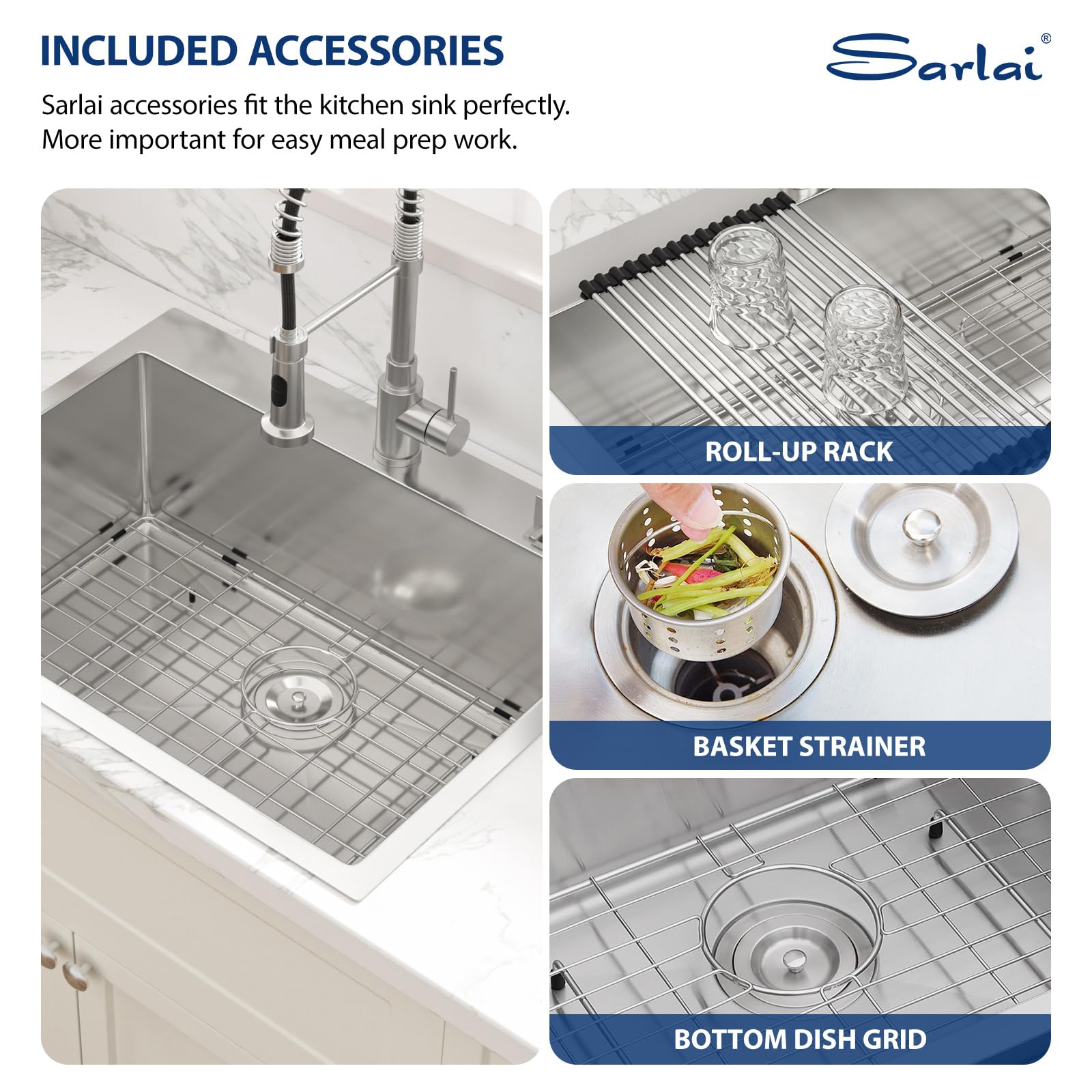 Sarlai 28'' x 22'' Stainless Steel Drop-In Double Hole Single Bowl Kitchen Sink