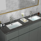 Sarlai 18.5'' Pure White Porcelain Ceramic Rectangle Undermount Bathroom Sink