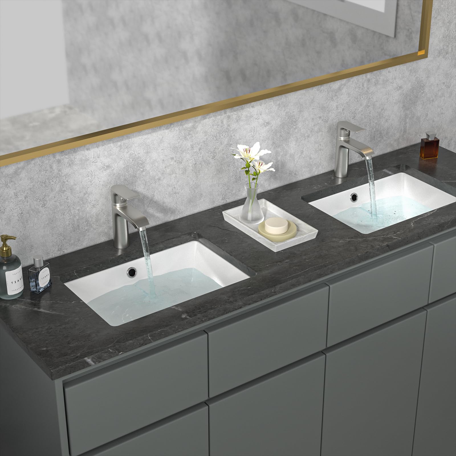 Sarlai 18.5'' Pure White Porcelain Ceramic Rectangle Undermount Bathroom Sink