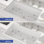 Sarlai 32in White Undermount Single Bowl Fireclay Ceramic Kitchen Sink