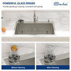 Sarlai 30''x22'' Deep Drop-In Stainless Steel Kitchen Sink, 16 Gauge Topmount Single Bowl with Cup Rinser, Soap Dispenser & Faucet