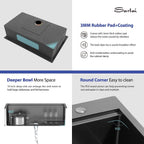 Sarlai 30in Topmount Gunmetal Black Stainless Steel Single Bowl Workstation Kitchen Sink